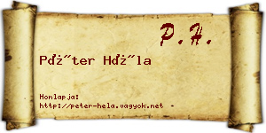 Péter Héla névjegykártya